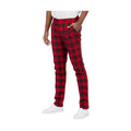 Men's red black plaid pants by WEIV, featuring a slim fit design and stylish pattern