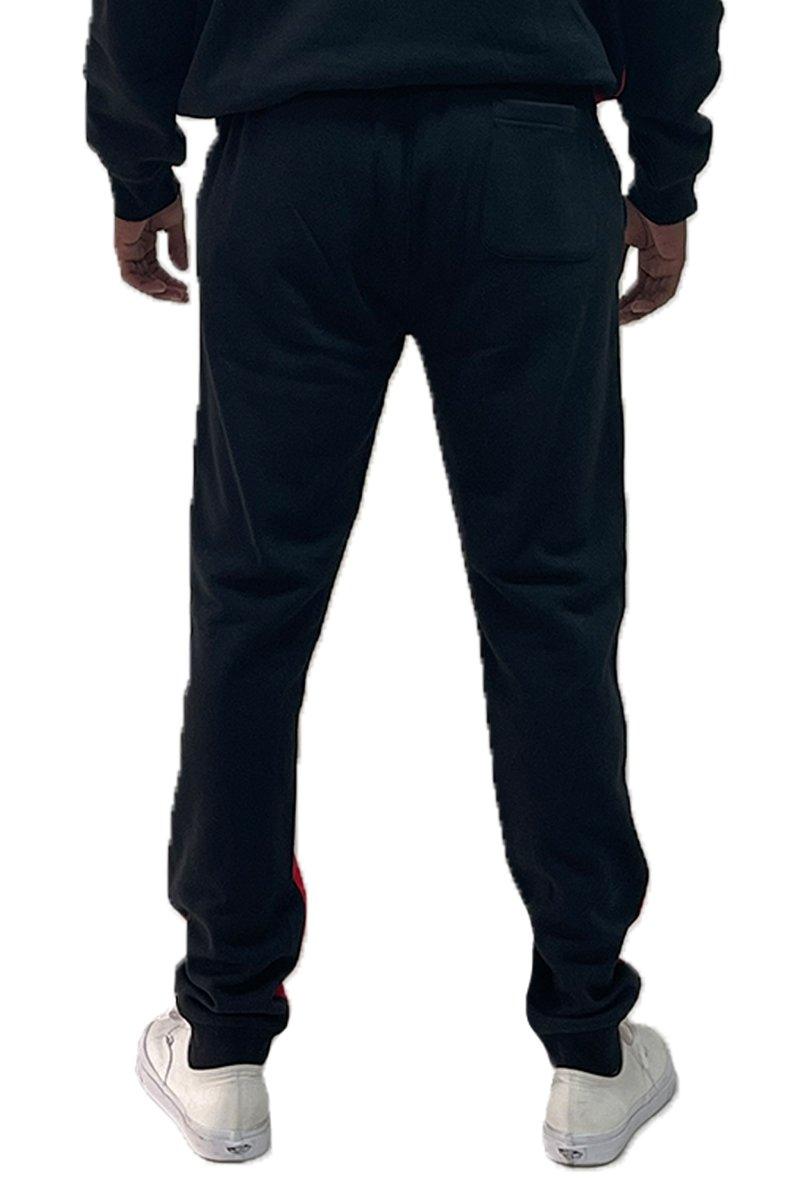 Men's Pants - Joggers Red Black White Color Block Sweat Pants Mens