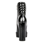 Women's black patent leather high heel boots for stylish outings
