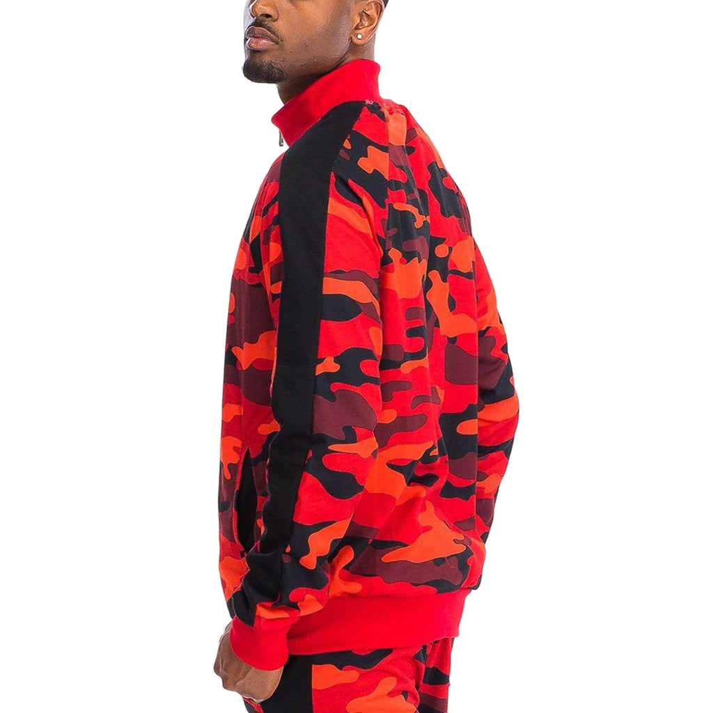 Red Full Camo Track Jacket - VacationGrabs