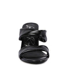 Rag Company Women's Black High Heeled Sandals with Cross Strap Design and Open Toe Style
