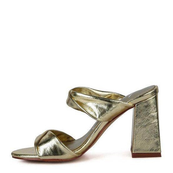 Stylish Rag Company red high heeled sandals with a bold block heel for elegant occasions