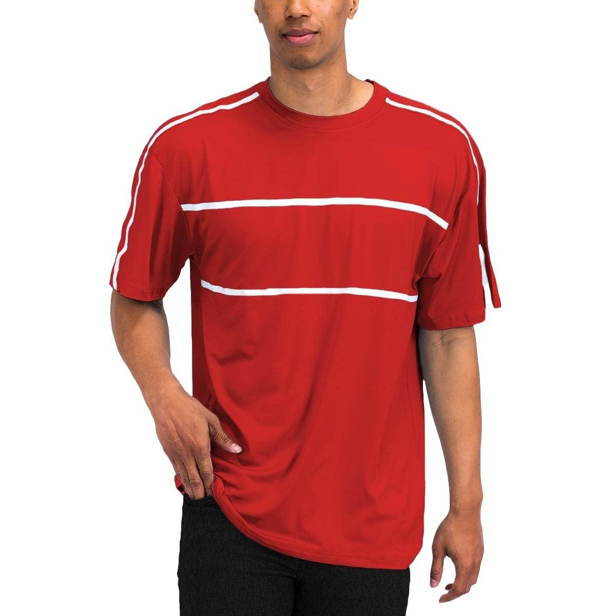 Red Jordan Solid Tape Tshirt - VacationGrabs