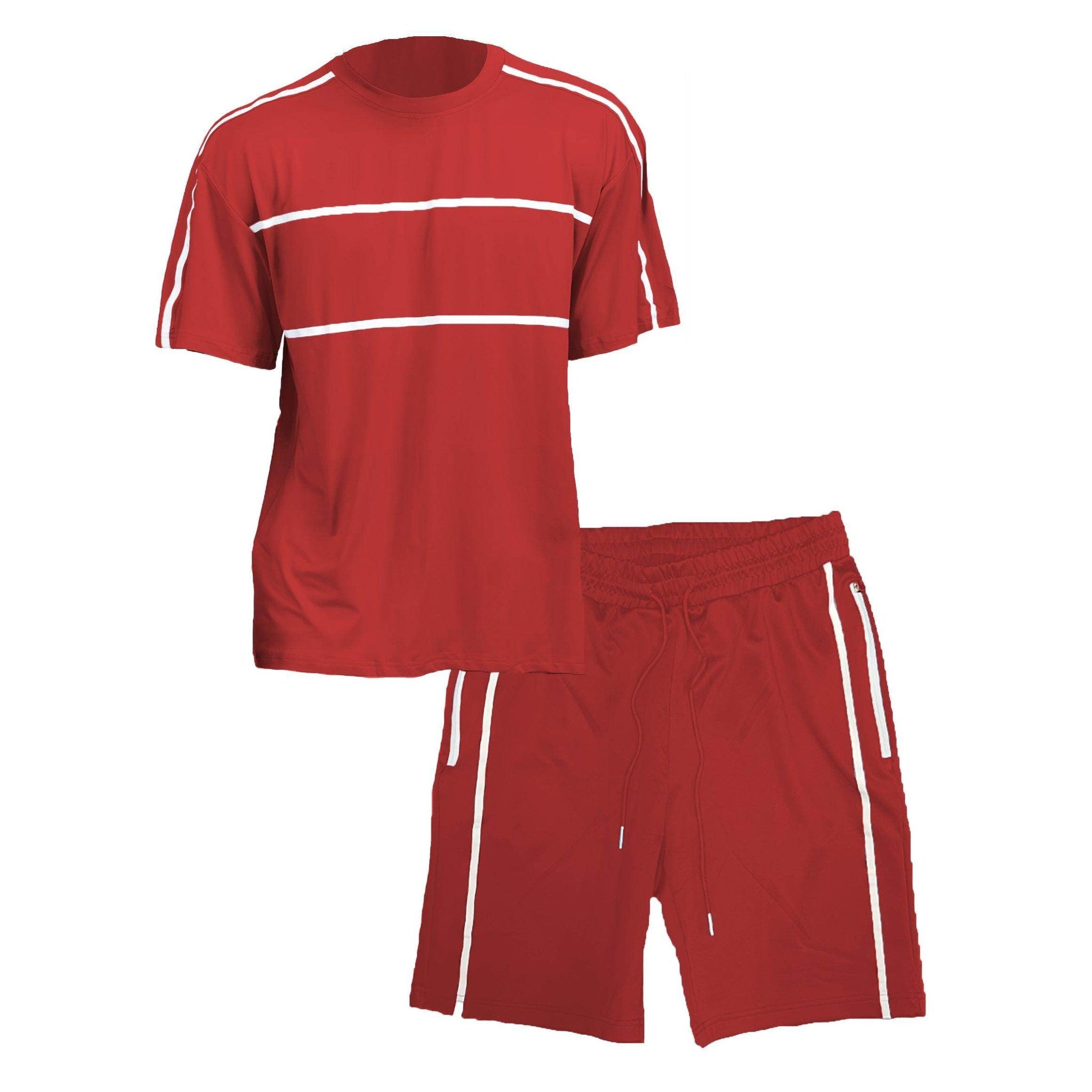 Red Jordan Tshirt Short Set - VacationGrabs