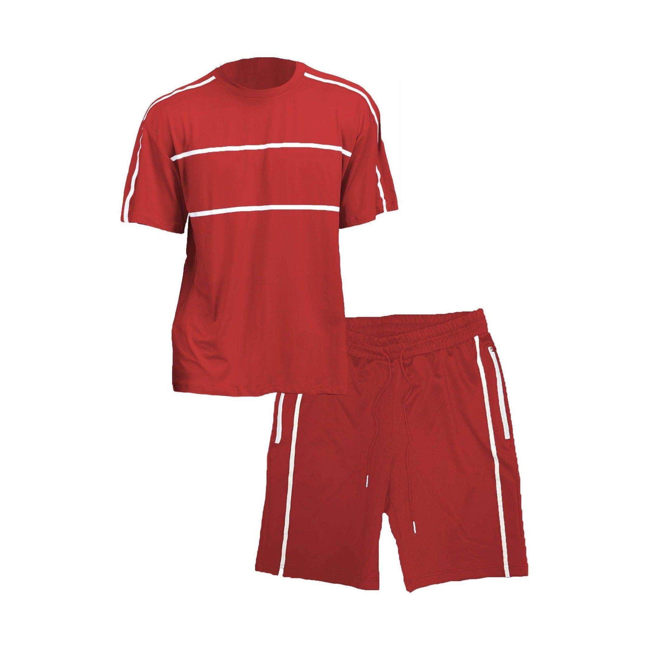 Red Jordan Tshirt Short Set - VacationGrabs