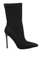 Rag Company Red Knitted Stiletto Ankle Boots with Elegant Design and High Heels