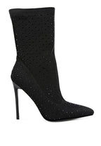 Rag Company Red Knitted Stiletto Ankle Boots with Elegant Design and High Heels