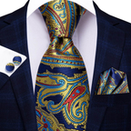 Multicolor Paisley 100% Silk Tie Sets for Men