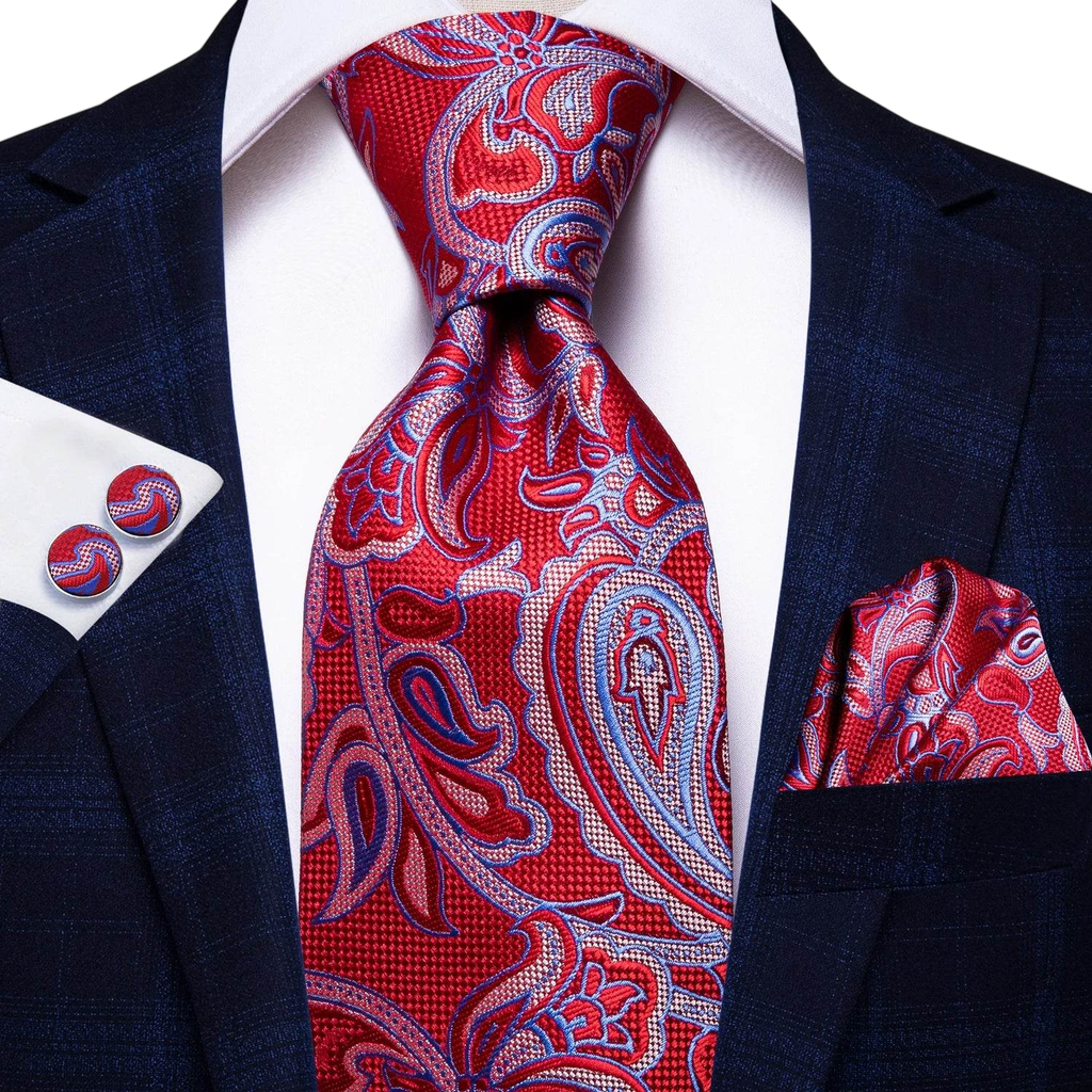 Multicolor Paisley 100% Silk Tie Sets for Men