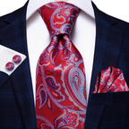 Multicolor Paisley 100% Silk Tie Sets for Men