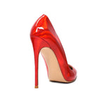 Women's Shoes - Heels Red Patent Leather High Heel Shoes Reflective Mirror W/ 3 Heel Heights