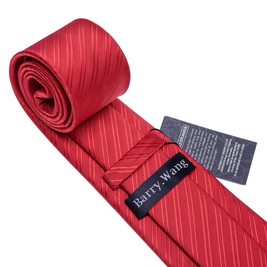 Red silk tie set for men, perfect for formal occasions