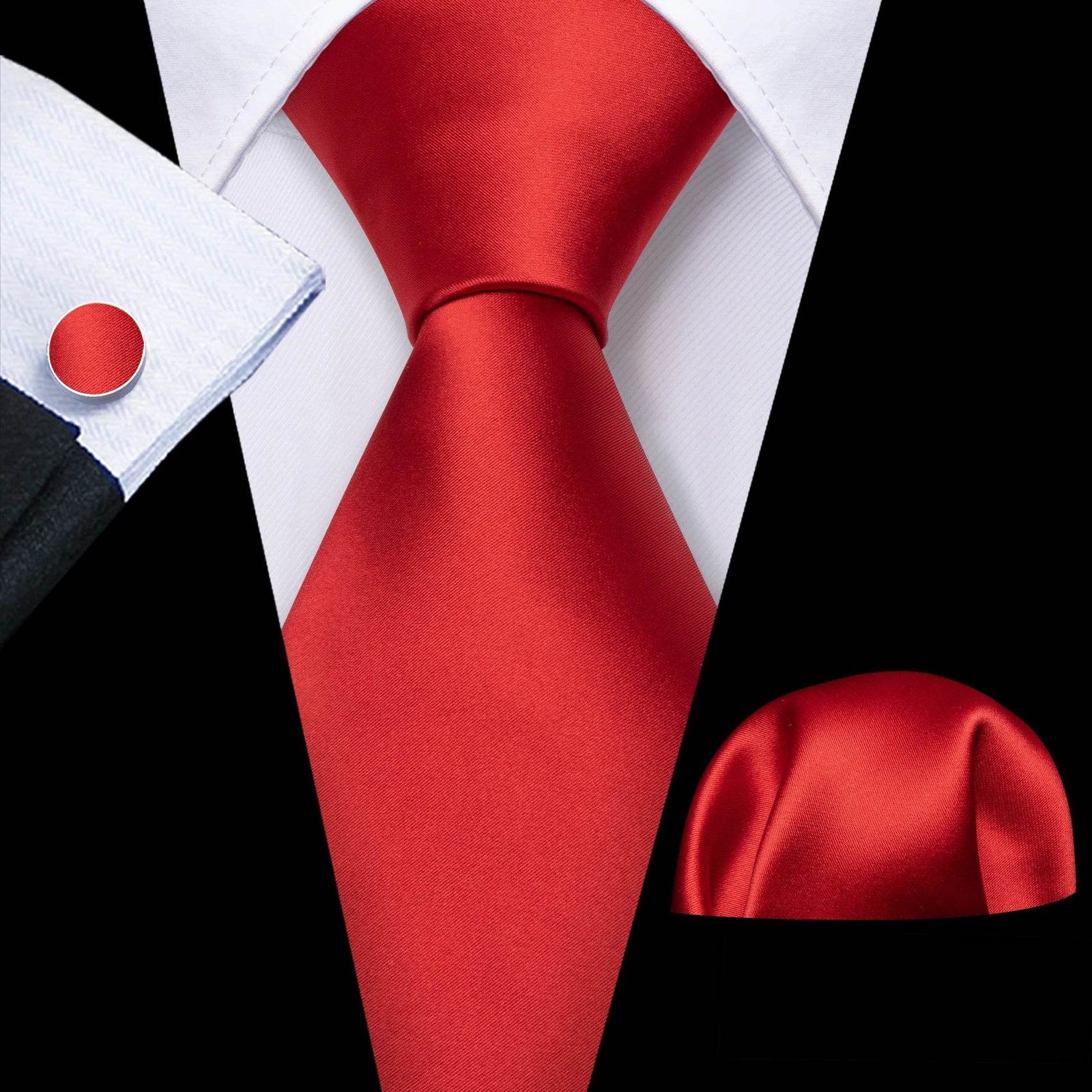 red silk tie set for men, perfect for formal occasions