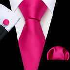 Red silk tie set for men, perfect for formal occasions
