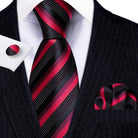 Red silk tie set for men, perfect for formal occasions