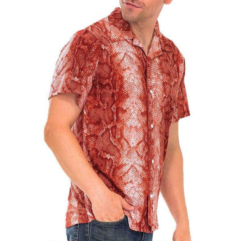 Red Snake Button Down Shirt - VacationGrabs
