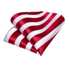 Men's Accessories - Ties Red White Striped Christmas Holiday Silk Tie Gift Sets For Men