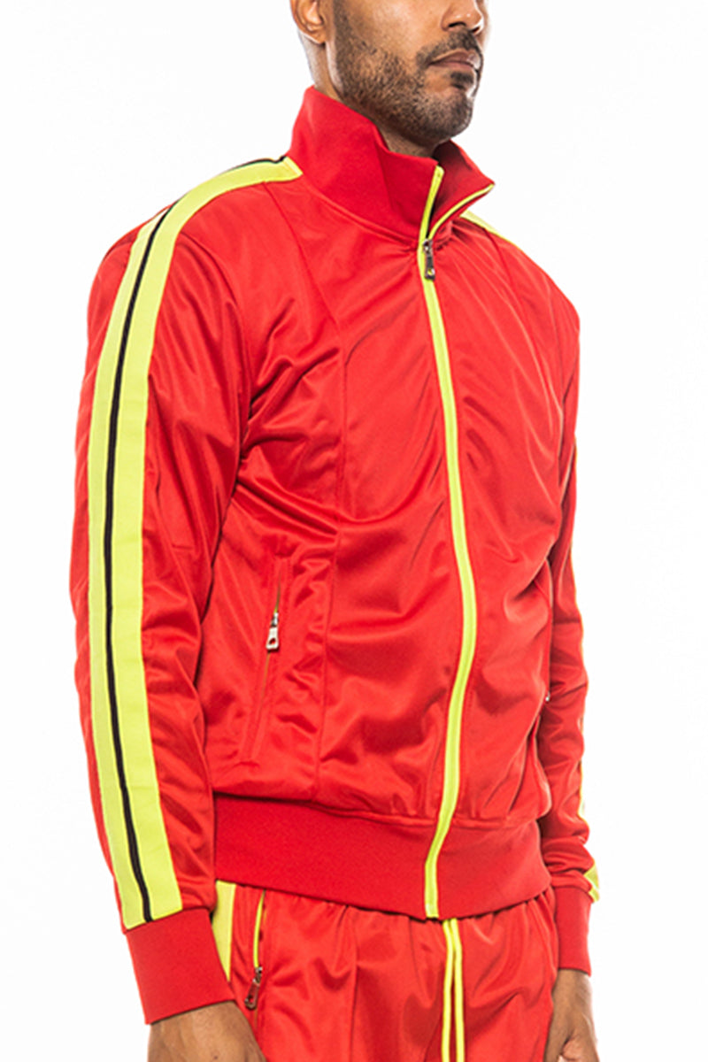 Front Pleat Full-Zip Track Jacket