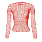 Womens Fishnet Mesh See-Through Black Shirt Pretty Hollow - VacationGrabs