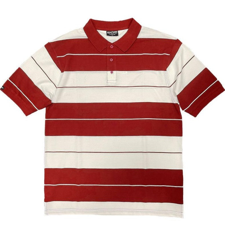 Men's Shirts Red/White Old School Pique Polo Shirt