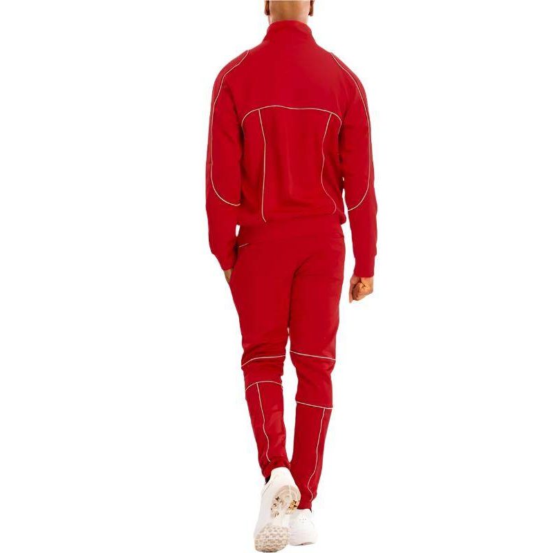 Mens 2pc Reflective Piping Track Sets - VacationGrabs