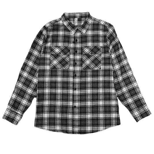 Men's Shirts - Flannels Regular Fit Checker Plaid Flannel Long Sleeve