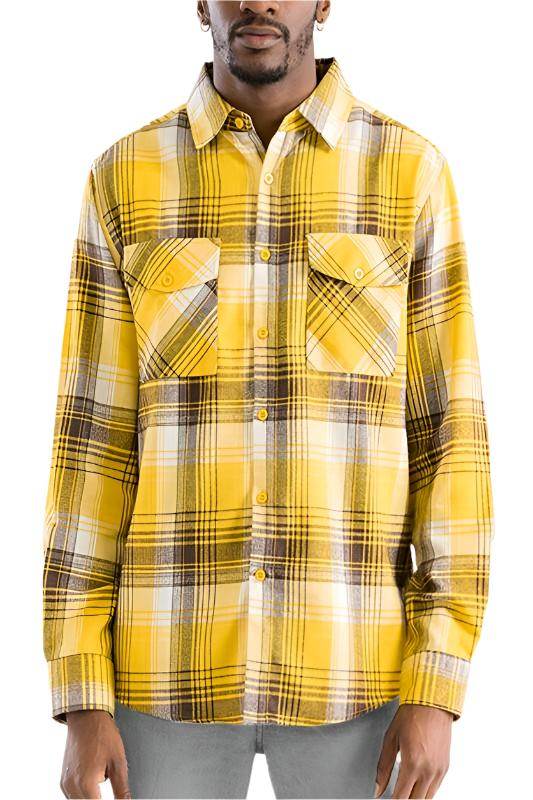 Mens Plaid Flannel Shirts Long Sleeve - VacationGrabs