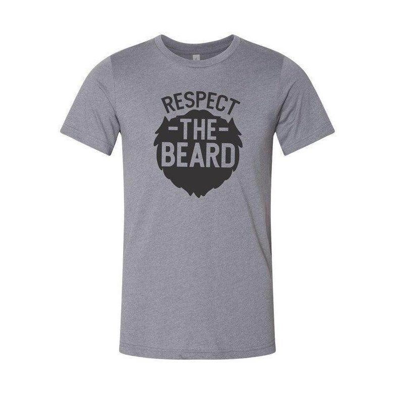 Ocean and 7th Respect the Beard shirt in gray with bold logo design