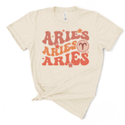 Women's Shirts Retro Aries Graphic Tee Horoscope T-Shirt