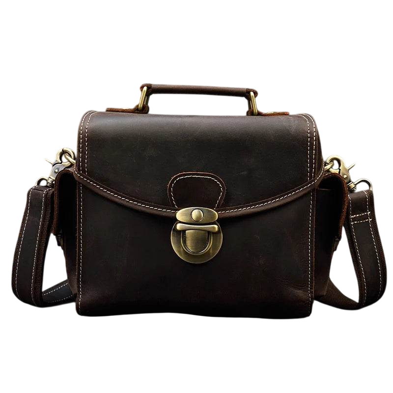 Retro Fashion DSLR Camera Leather Bag for Men Travel Handbag