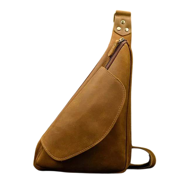 Retro Genuine Leather Crossbody Bag for Men Anti-Theft Chest