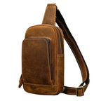 Retro Genuine Leather Crossbody Bag for Men Anti-Theft Chest