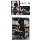Retro Genuine Leather Duffel Bags Stylish Shoulder - VacationGrabs