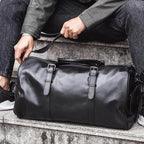 Retro Genuine Leather Duffel Bags Stylish Shoulder - VacationGrabs