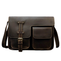 Retro Genuine Leather Laptop Shoulder Bag Business Messenger