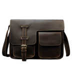 Retro Genuine Leather Laptop Shoulder Bag Business Messenger