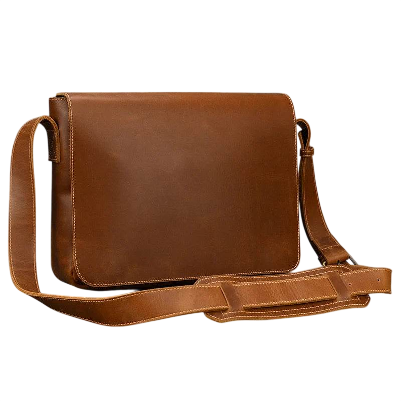 Bolso Bandolera de Cuero Genuino Retro para Portátil de Negocios