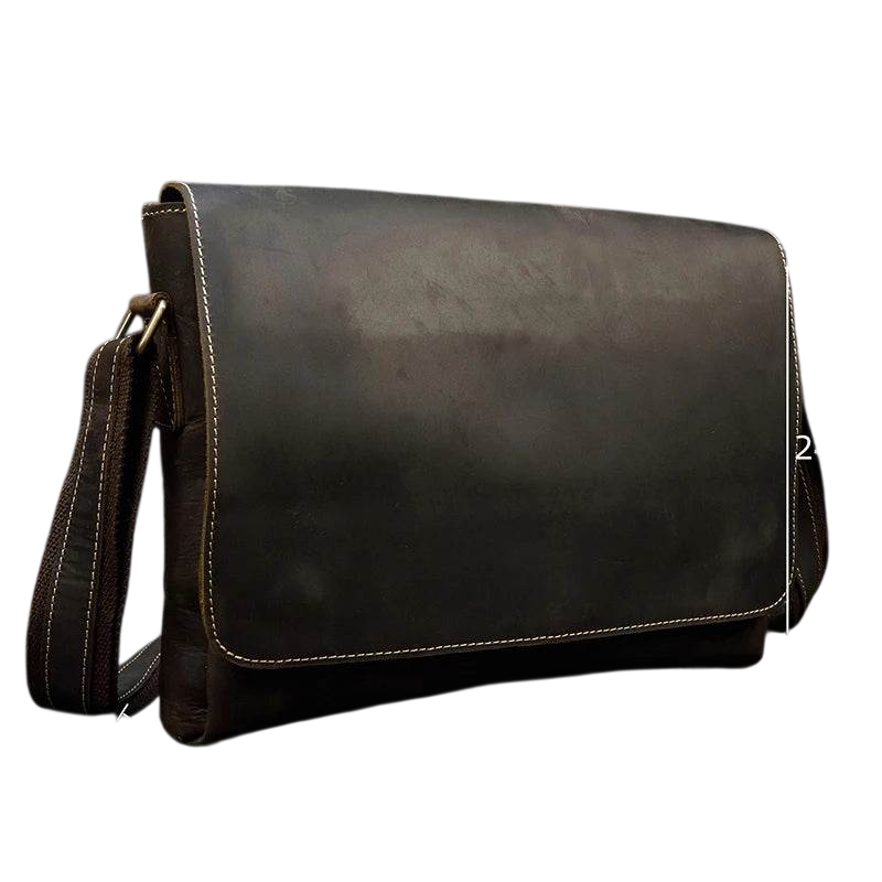 Bolso Bandolera de Cuero Genuino Retro para Portátil de Negocios