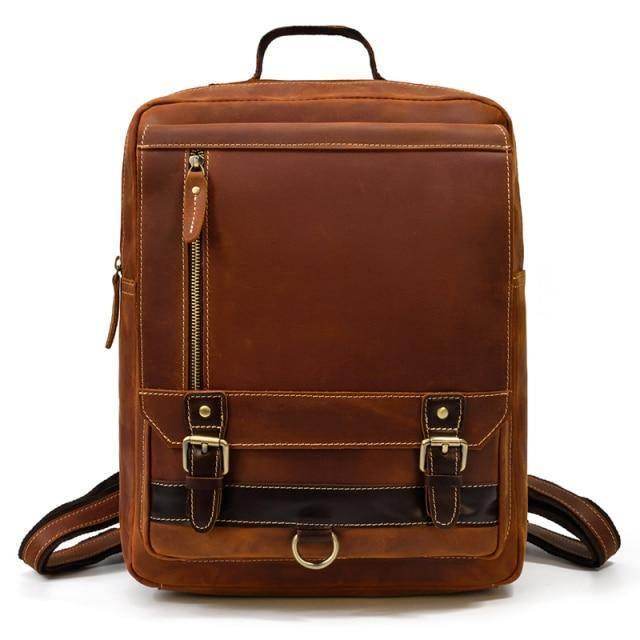 Retro leather backpack from VacationGrabs with a classic design and multiple compartments