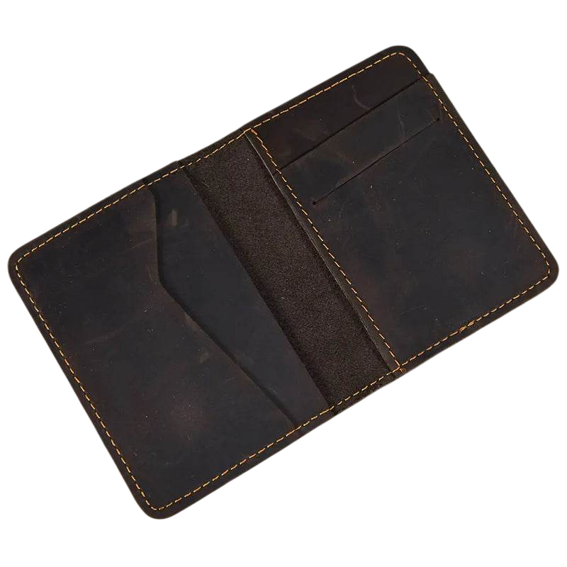 Retro Leather Passport Wallet Card Holder Bifold for Men