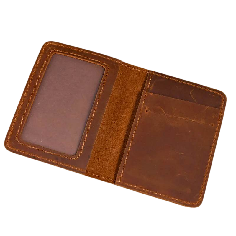Retro Leather Passport Wallet Card Holder Bifold for Men