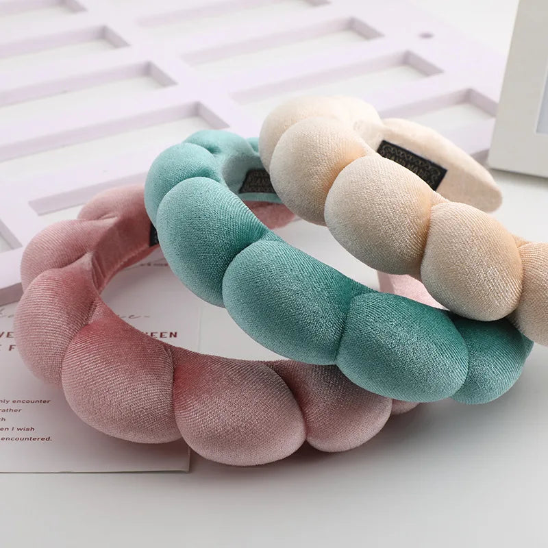retro puffy velvet padded sponge headband (photo 1 of 10)
