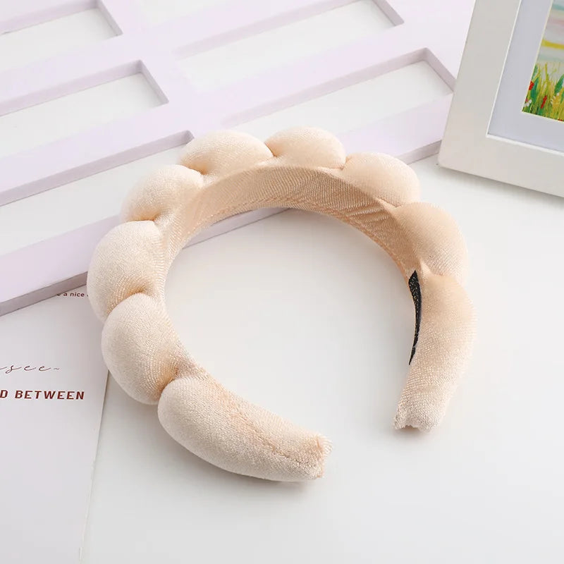 retro puffy velvet padded sponge headband (photo 5 of 10)
