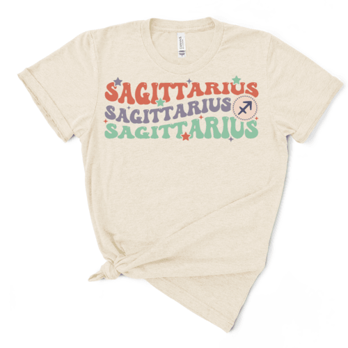 Women's Shirts Retro Sagittarius Graphic Tee Horoscope T-Shirt