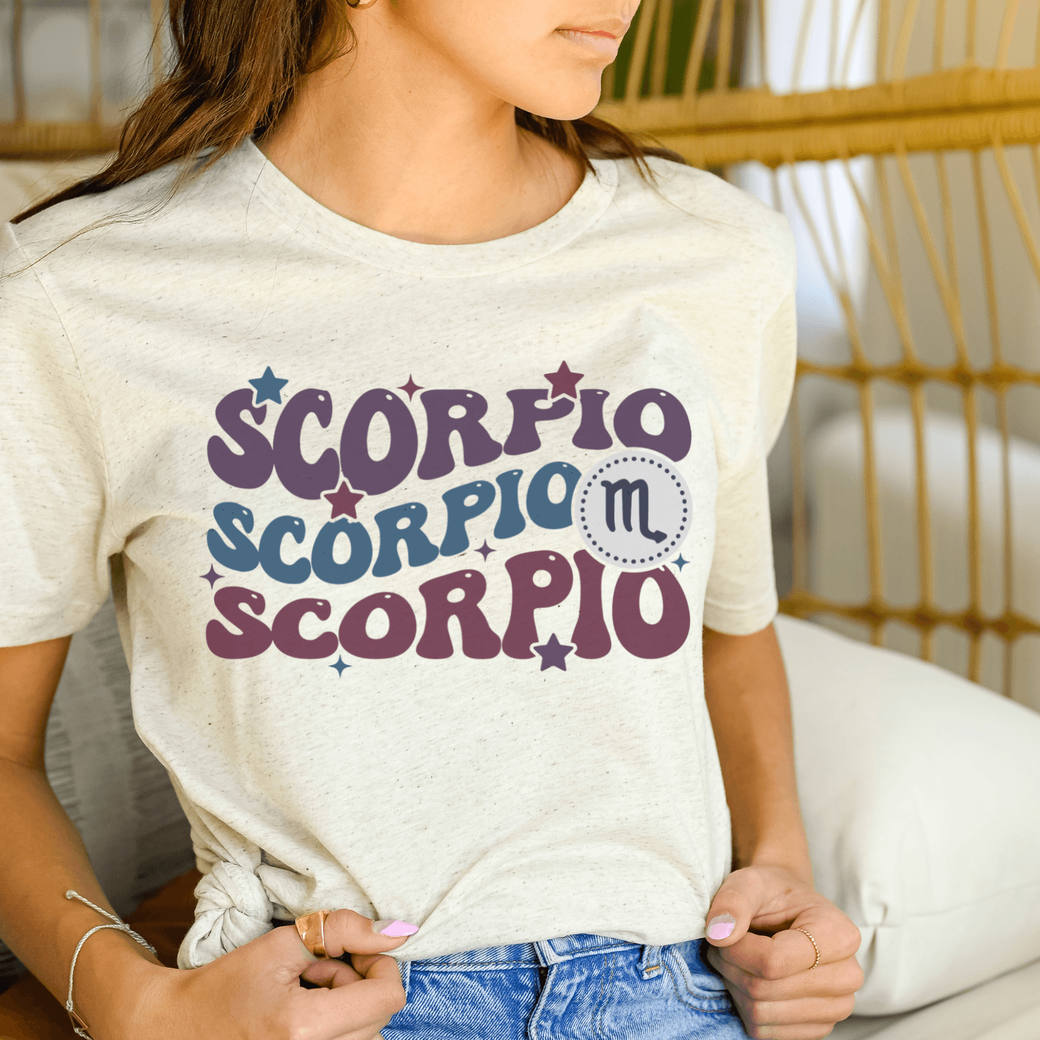 Women's Shirts Retro Scorpio Graphic Tee Horoscope T-Shirt