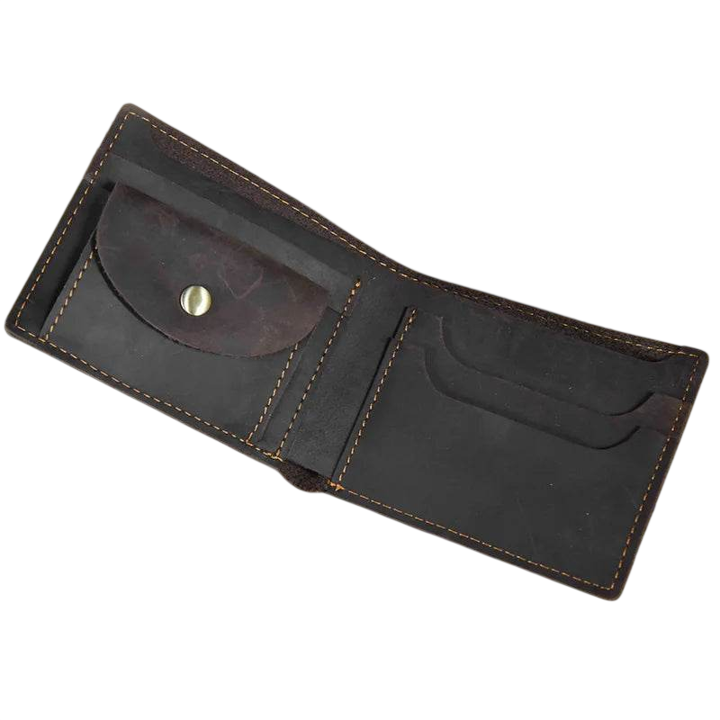 Retro Short Wallet for Men, Genuine Leather Coins & Cards