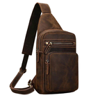 Retro Genuine Leather Crossbody Bag — Vintage Messenger Style