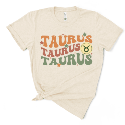 Women's Shirts Retro Taurus Graphic Tee Horoscope T-Shirt