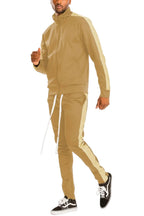 Men's retro tracksuit mens in tan, perfect for casual outings