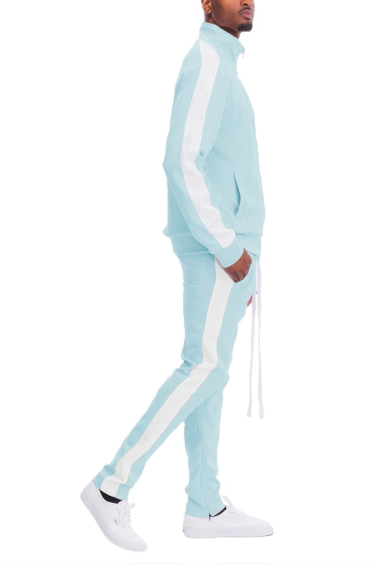 Men's retro tracksuit mens in light blue, perfect for casual outings